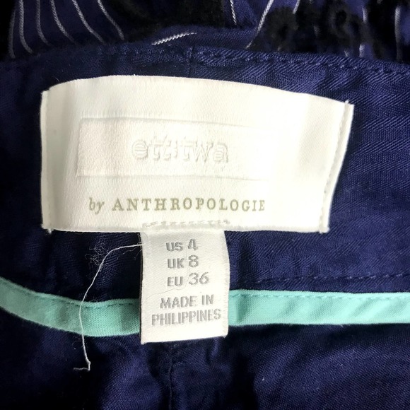 Anthropologie Ett:twa high waisted pinstripe eyelet embroidered wide leg pants - Picture 9 of 9